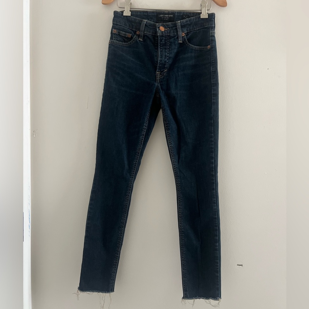 Lucky Dark Wash Raw Hem Jeans Sz 0/25